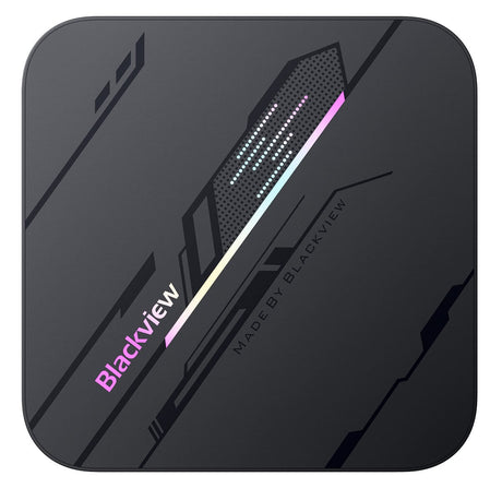 Blackview MP100 Mini PC – Ansicht auf die Oberseite mit Beleuchtung