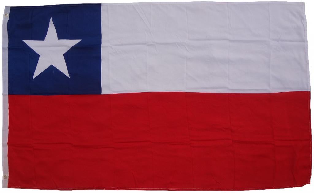 Flagge Chile 250 x 150 cm Fahne mit 3 Ösen 100g/m² Stoffgewicht Hissflagge für Mast
