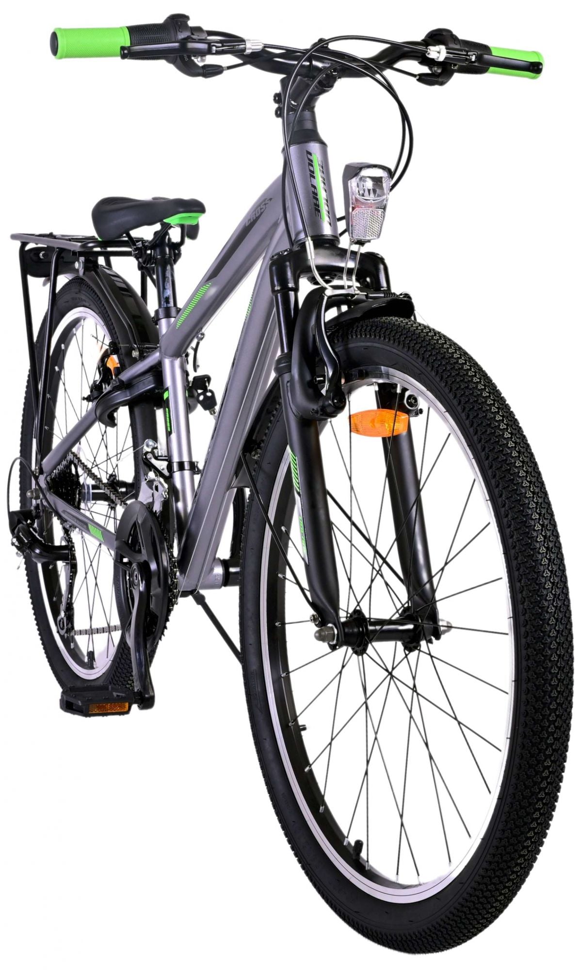 Volare Cross Kinderfahrrad - Jungen - 24 Zoll - Grau - 18-Gang - Zweihandbremsen