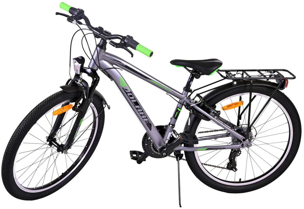 Volare Cross Kinderfahrrad - Jungen - 24 Zoll - Grau - 18-Gang - Zweihandbremsen