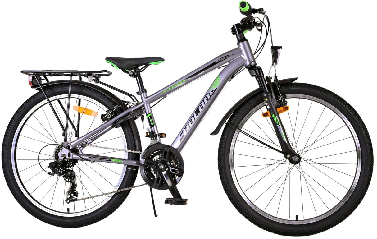 Volare Cross Kinderfahrrad - Jungen - 24 Zoll - Grau - 18-Gang - Zweihandbremsen