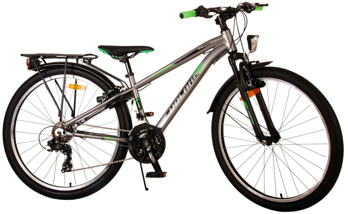 Volare Cross Kinderfahrrad - Jungen - 26 Zoll - Grau - 18 Gänge - Zweihandbremsen