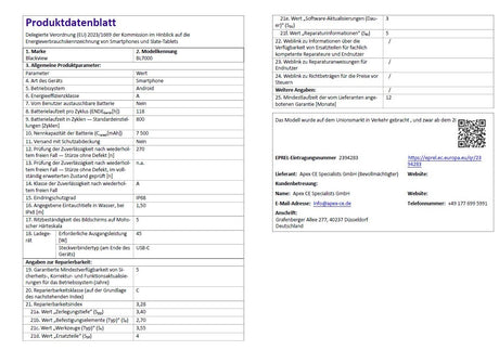 Produktdatenblatt