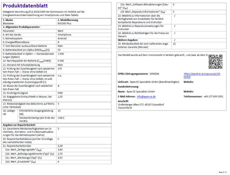 Produktdatenblatt