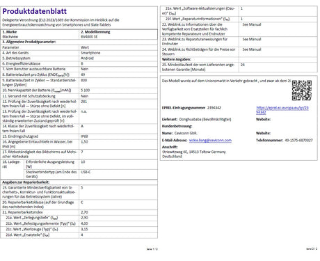 Produktdatenblatt