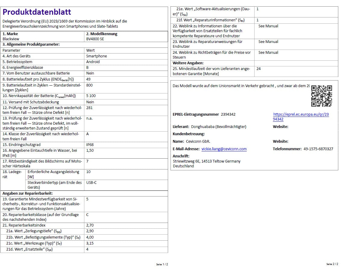 Produktdatenblatt