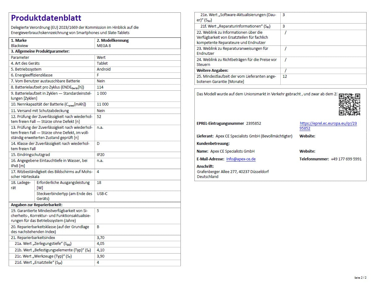 Produktdatenblatt