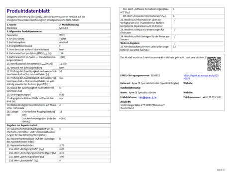 Produktdatenblatt