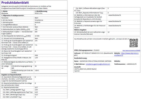 Produktdatenblatt