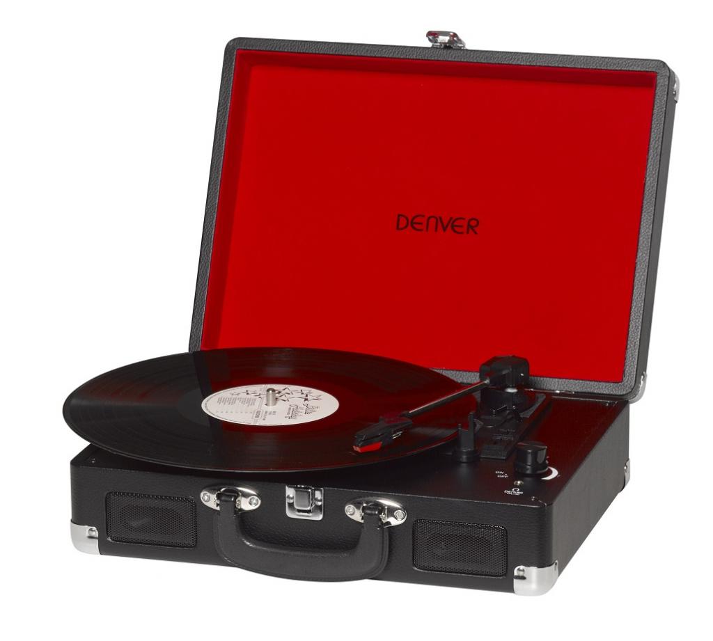 Denver VPL-120Black portabler Plattenspieler mit USB Digitalisierungsfunktion