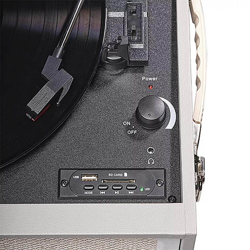 Denver VPL-150BT/VPR-250 freistehender Retro Schallplattenspieler mit Bluetooth MP3, USB, Smartphonesteuerung