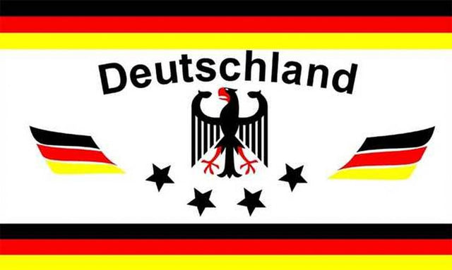 Flagge DEUTSCHLAND 1 FuÃŸball 4 STERNE weiÃŸ 90 x 150 cm