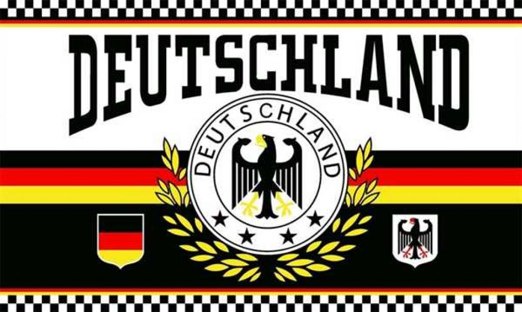 XXL Flagge DEUTSCHLAND 2 LORBEERKRANZ 250 x 150 cm mit 3 Messingösen