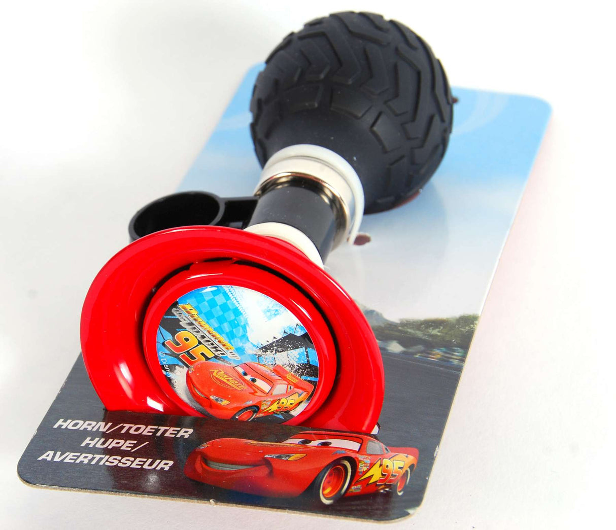 Disney Cars Fahrradhornl: Lauter, klarer Klang für sicheres Fahren - Universelle Passform für Fahrräder, Dreiräder und Roller