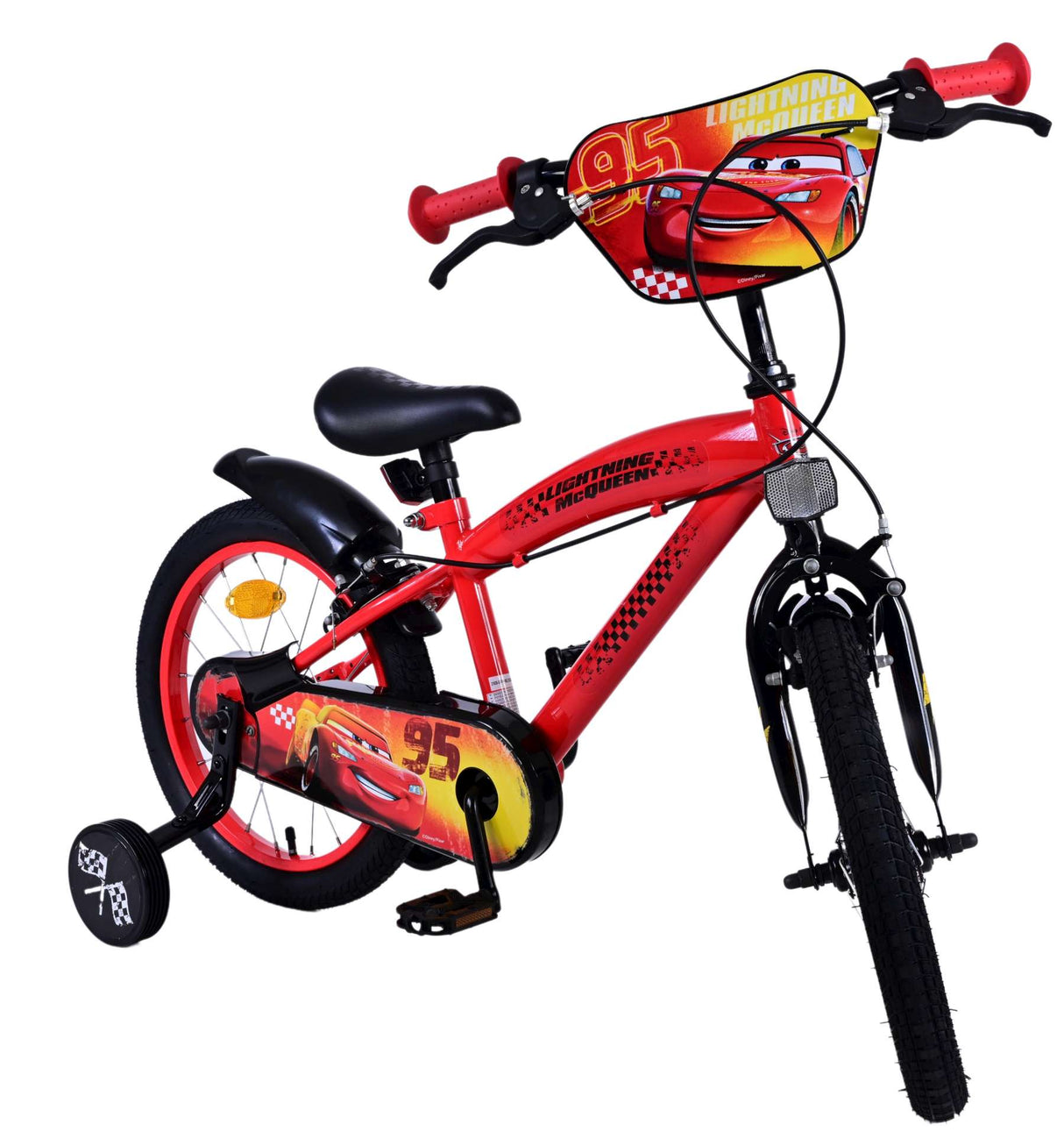 Volare Disney Cars 16 Zoll Kinderfahrrad Rot mit zwei Handbremsen - Sicherheit, Komfort und Spaß in einem!