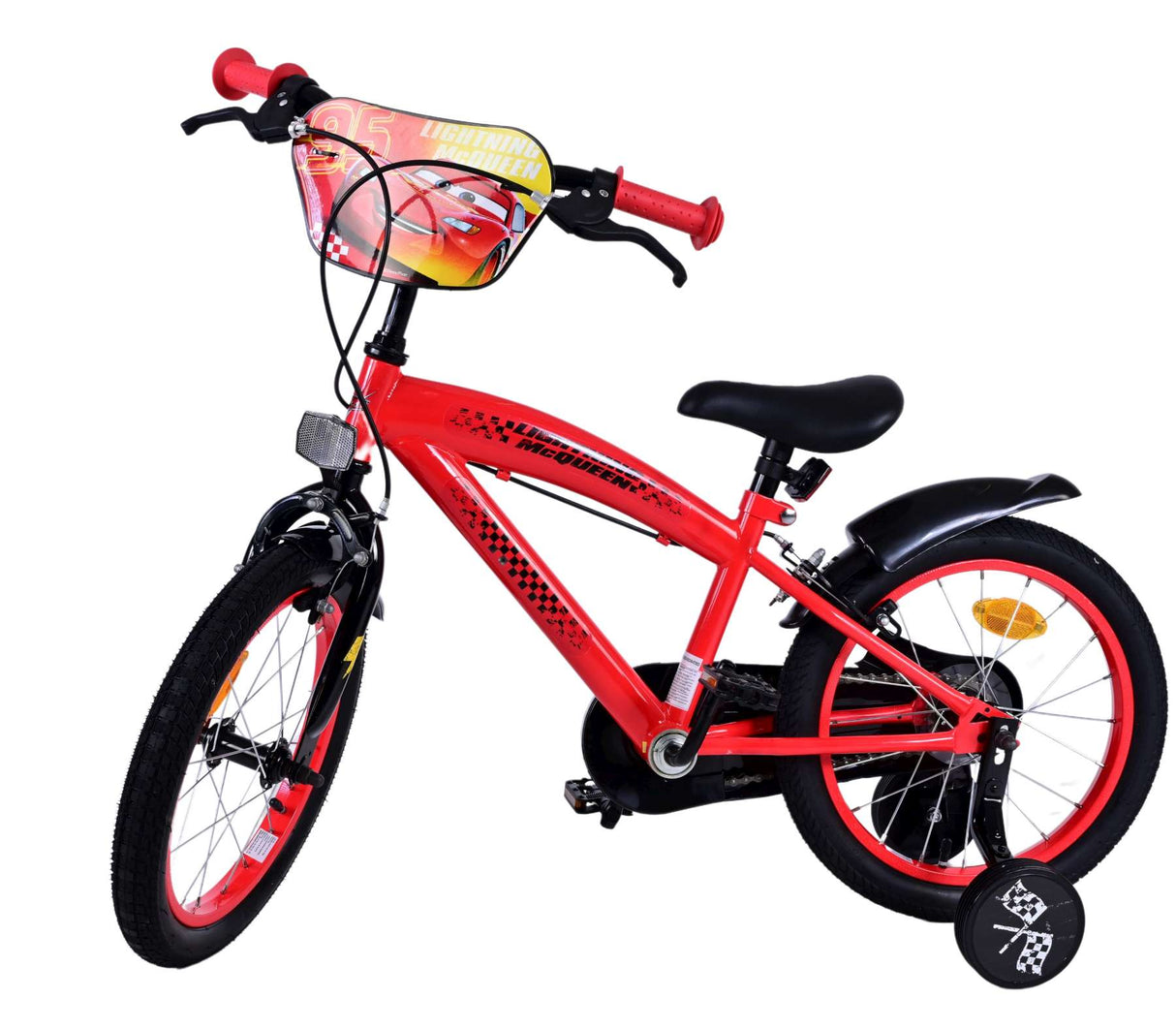 Volare Disney Cars 16 Zoll Kinderfahrrad Rot mit zwei Handbremsen - Sicherheit, Komfort und Spaß in einem!
