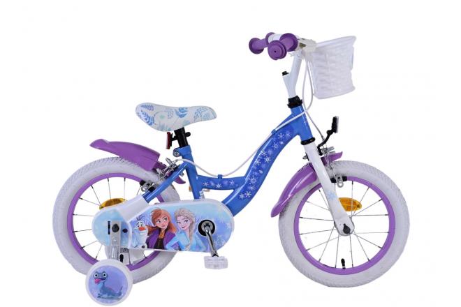 Volare Disney Frozen 2 14-Zoll-Kinderfahrrad Blau/Lila - Sicherheit, Spaß und Stil in einem!