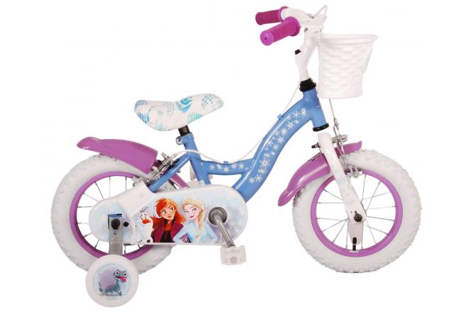 Volare Disney Frozen 2 12-Zoll-Kinderfahrrad Blau/Lila mit zwei Handbremsen - Sicherheit, Spaß und Stil in einem!