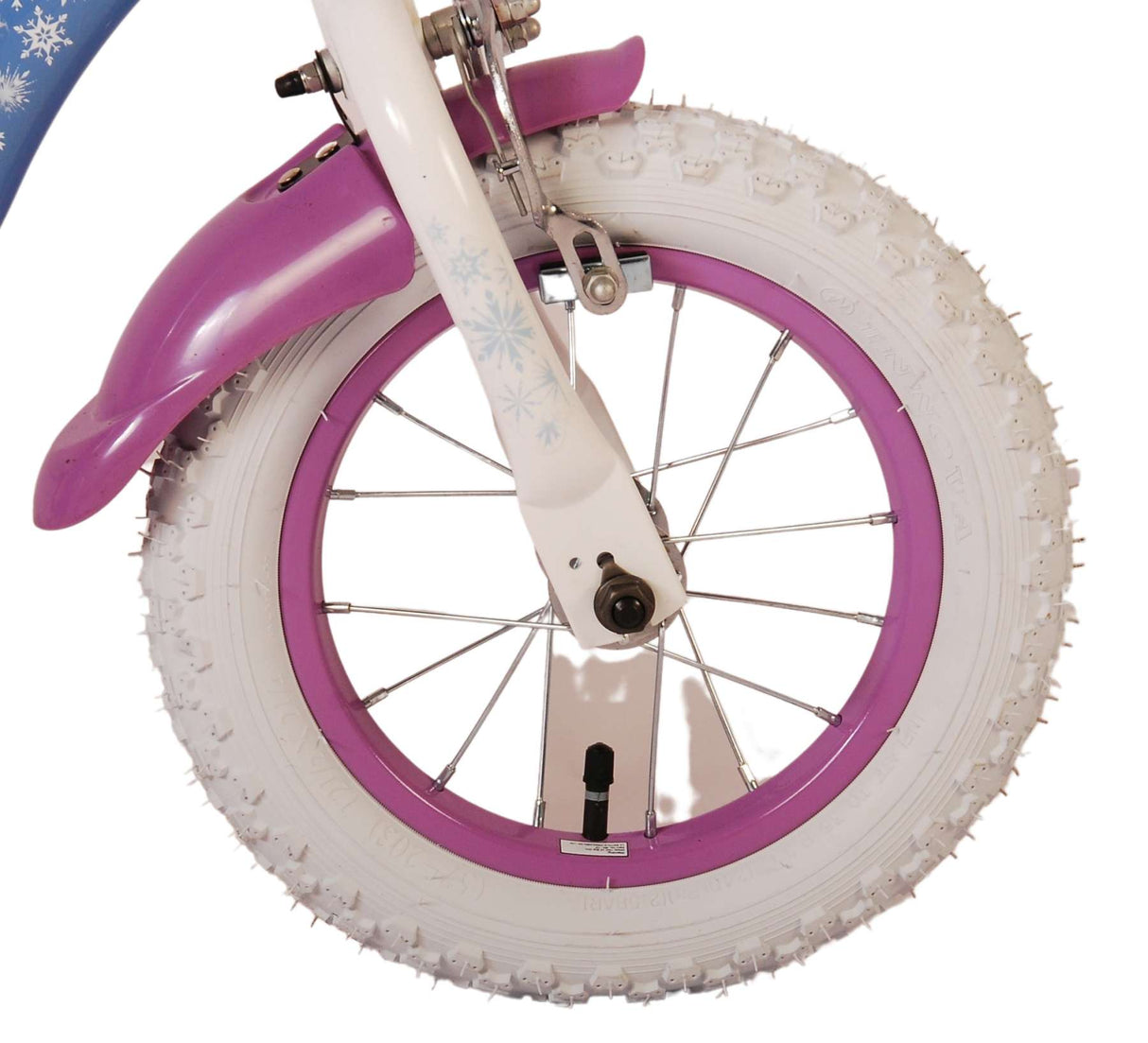 Volare Disney Frozen 2 12-Zoll-Kinderfahrrad Blau/Lila mit zwei Handbremsen - Sicherheit, Spaß und Stil in einem!