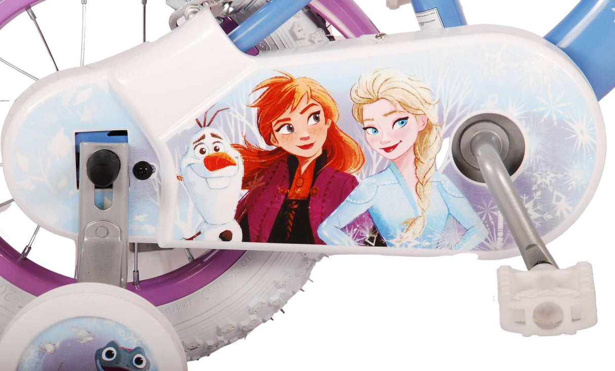 Volare Disney Frozen 2 12-Zoll-Kinderfahrrad Blau/Lila mit zwei Handbremsen - Sicherheit, Spaß und Stil in einem!
