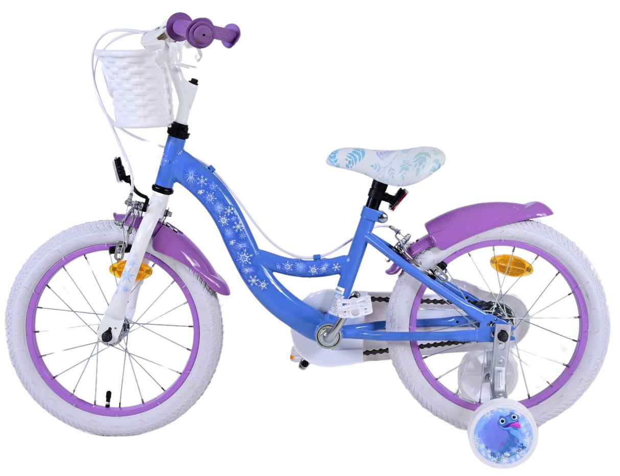 Disney Frozen 2 16-Zoll-Kinderfahrrad Blau/Lila - Sicherheit, Spaß und Stil in einem!