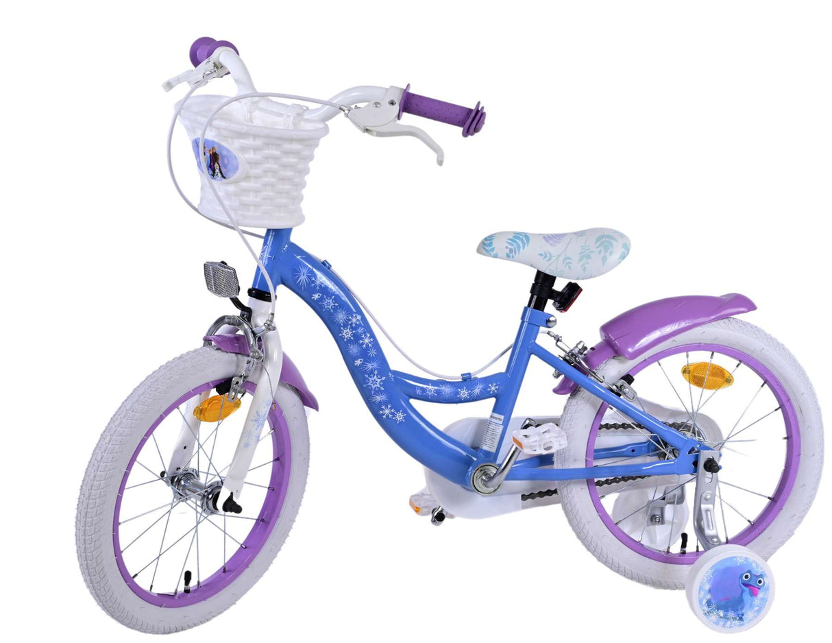 Disney Frozen 2 16-Zoll-Kinderfahrrad Blau/Lila - Sicherheit, Spaß und Stil in einem!