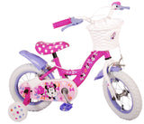 Volare Disney Minnie Cutest Ever Kinderfahrrad - 12 Zoll - Pink - 2 Handbremsen, abnehmbare Stützräder, offiziell lizenziertes Produkt