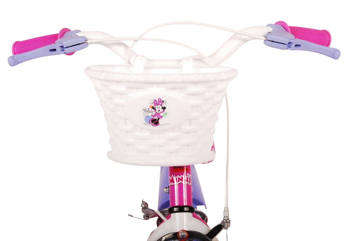 Volare Disney Minnie Cutest Ever Kinderfahrrad - 12 Zoll - Pink - 2 Handbremsen, abnehmbare Stützräder, offiziell lizenziertes Produkt