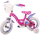 Volare Disney Minnie Cutest Ever Kinderfahrrad - 12 Zoll - Pink - 2 Handbremsen, abnehmbare Stützräder, offiziell lizenziertes Produkt