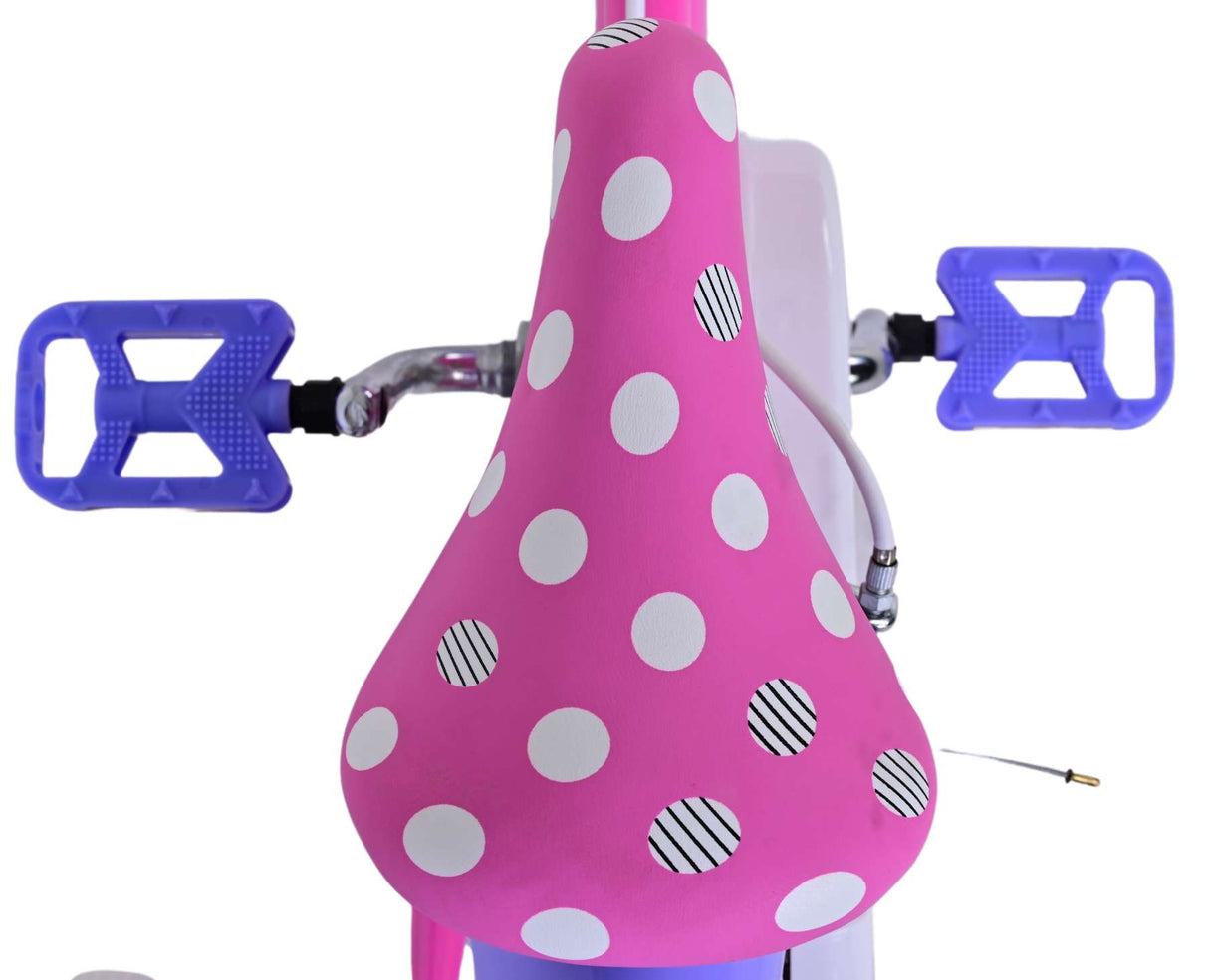 Volare Disney Minnie Cutest Ever 14 Zoll Kinderfahrrad Pink - Sicherheit und Komfort mit abnehmbaren Seitenrädern und Korb