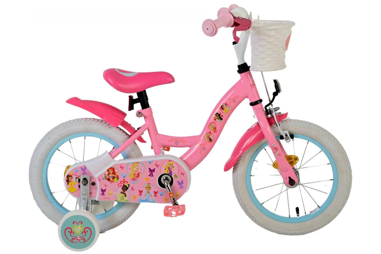 Volare Disney Princess Kinderfahrrad für Mädchen - 14 Zoll in Rosa für Kinder von 3,5 bis 5 Jahren