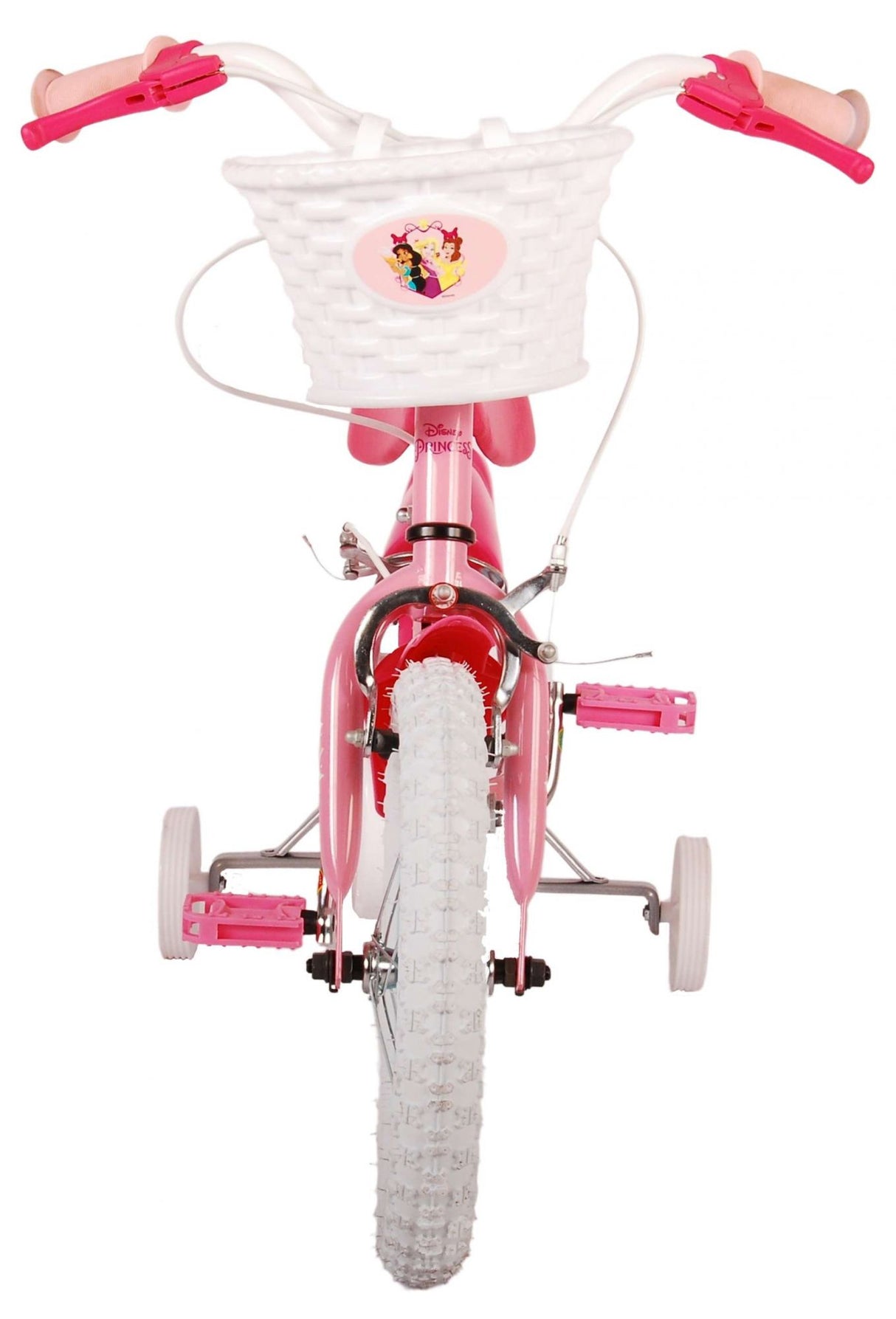 Volare Disney Princess 14 Zoll Kinderfahrrad Pink mit zwei Handbremsen - Sicherheit, Komfort und Spaß in einem!