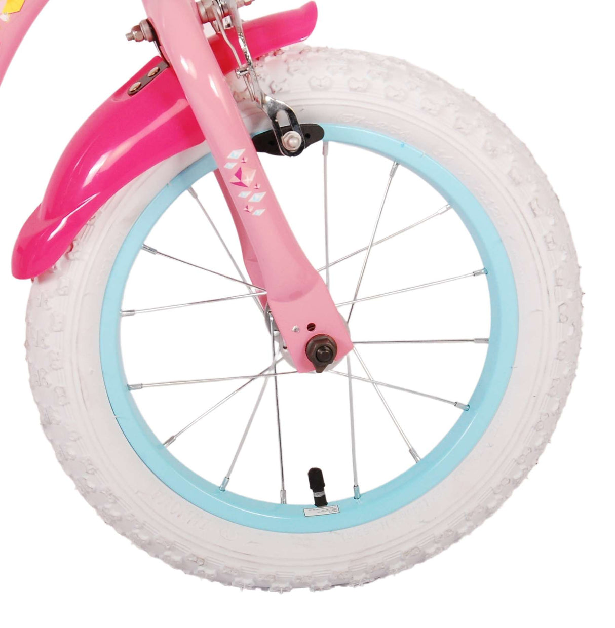 Volare Disney Princess 14 Zoll Kinderfahrrad Pink mit zwei Handbremsen - Sicherheit, Komfort und Spaß in einem!
