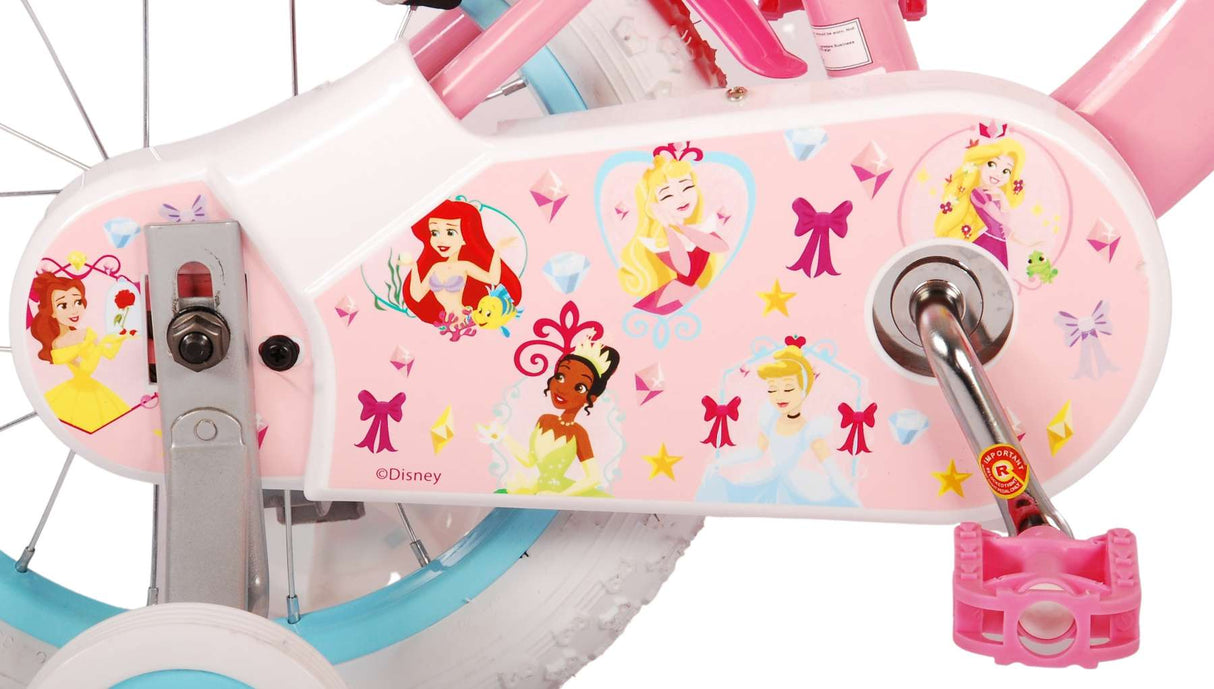 Volare Disney Princess 14 Zoll Kinderfahrrad Pink mit zwei Handbremsen - Sicherheit, Komfort und Spaß in einem!