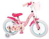 Volare Disney Princess 14 Zoll Kinderfahrrad Pink mit zwei Handbremsen - Sicherheit, Komfort und Spaß in einem!