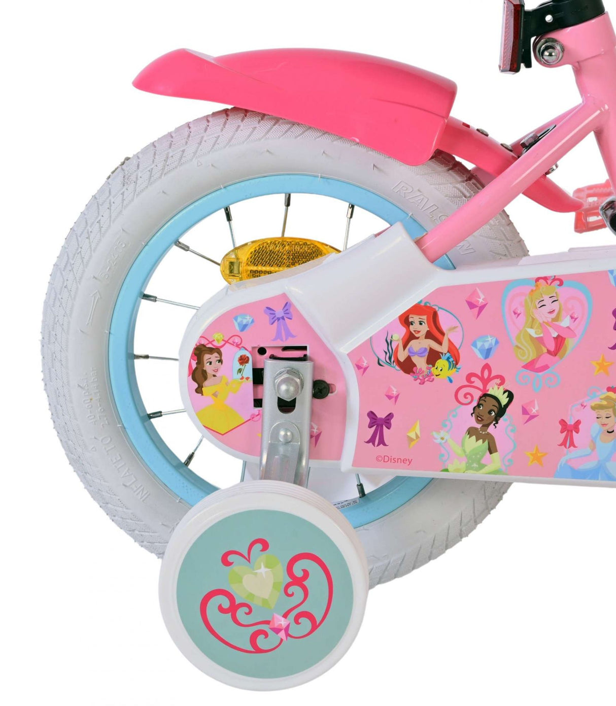 Volare Disney Princess Kinderfahrrad für Mädchen - 12 Zoll in Rosa für Kinder von 3 bis 4,5 Jahren