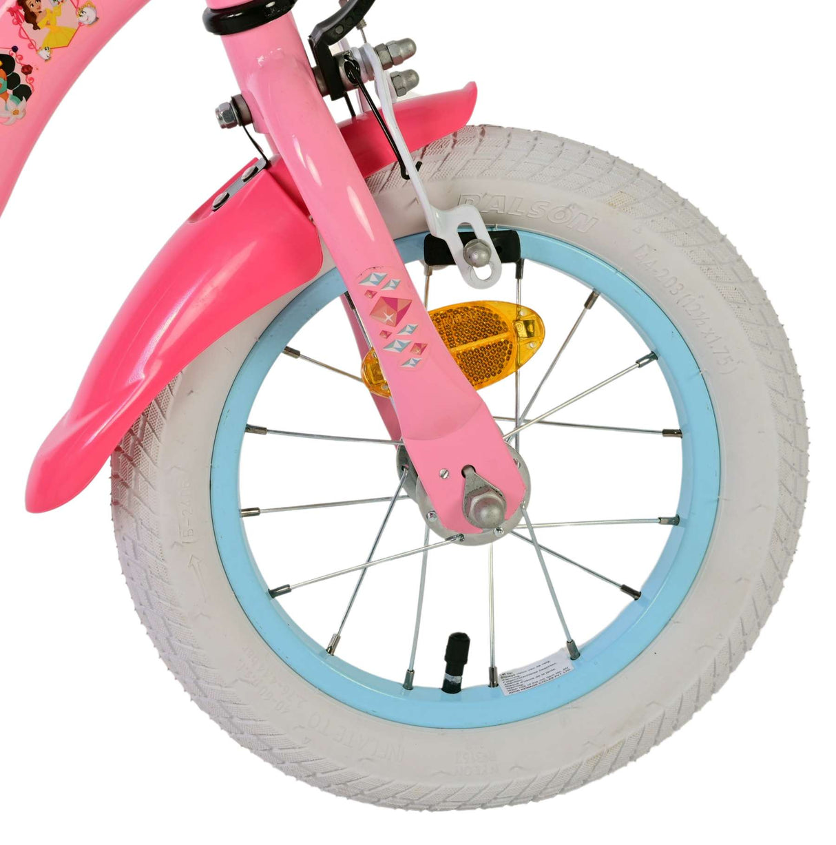 Volare Disney Princess Kinderfahrrad für Mädchen - 12 Zoll in Rosa für Kinder von 3 bis 4,5 Jahren