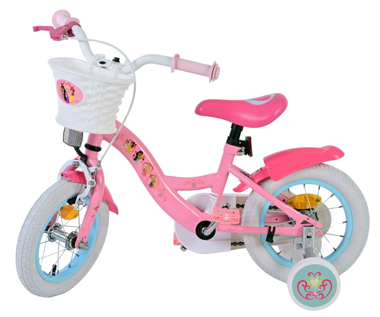 Volare Disney Princess Kinderfahrrad für Mädchen - 12 Zoll in Rosa für Kinder von 3 bis 4,5 Jahren