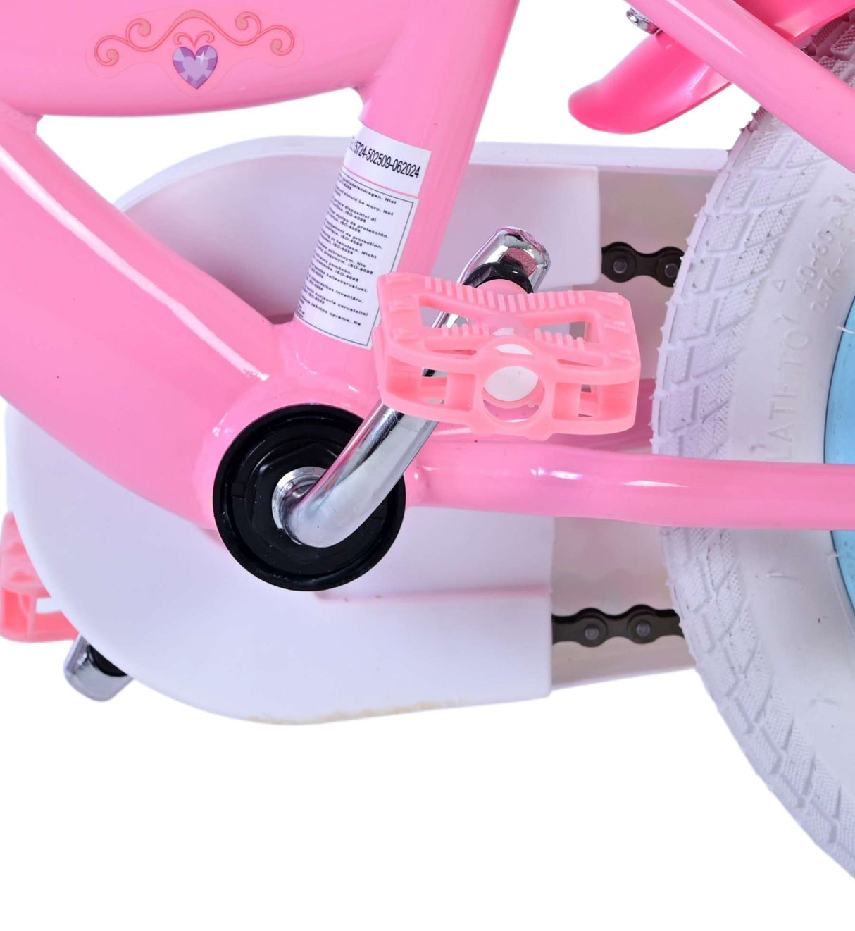 Volare Disney Princess Kinderfahrrad für Mädchen - 12 Zoll in Rosa für Kinder von 3 bis 4,5 Jahren