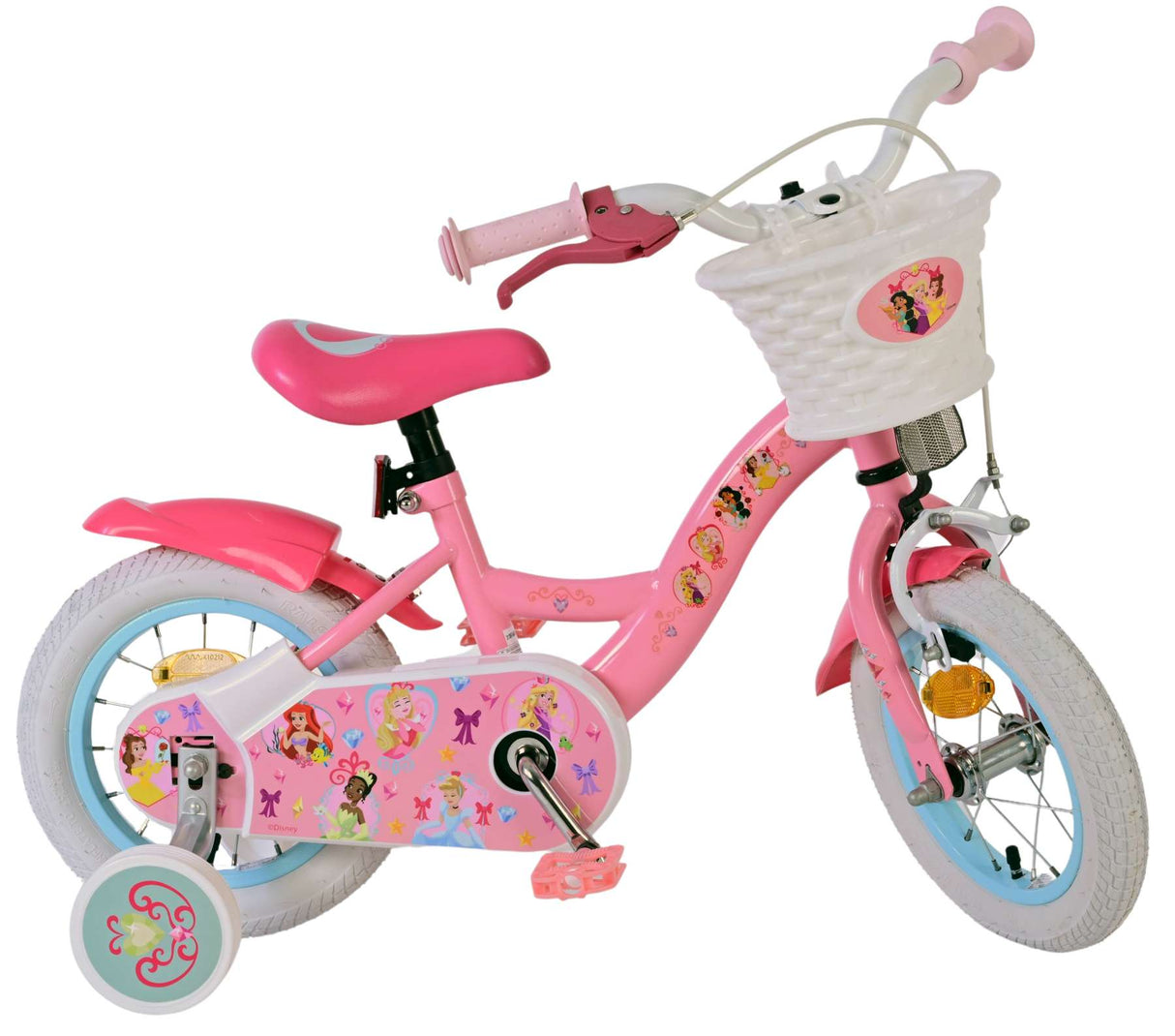 Volare Disney Princess Kinderfahrrad für Mädchen - 12 Zoll in Rosa für Kinder von 3 bis 4,5 Jahren