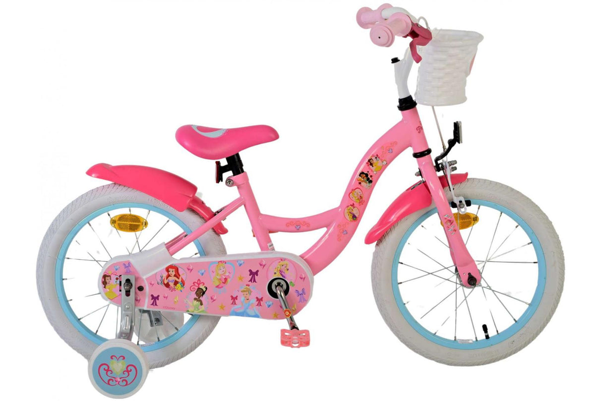 Volare Disney Princess Kinderfahrrad für Mädchen - 16 Zoll in Rosa für Kinder von 4 bis 6 Jahren