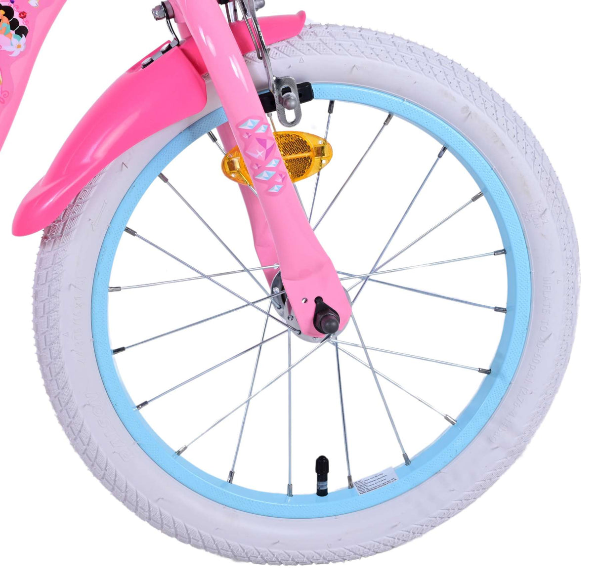 Volare Disney Princess Kinderfahrrad - Mädchen - 16 Zoll - Rosa - Zwei-Hand-Bremsen