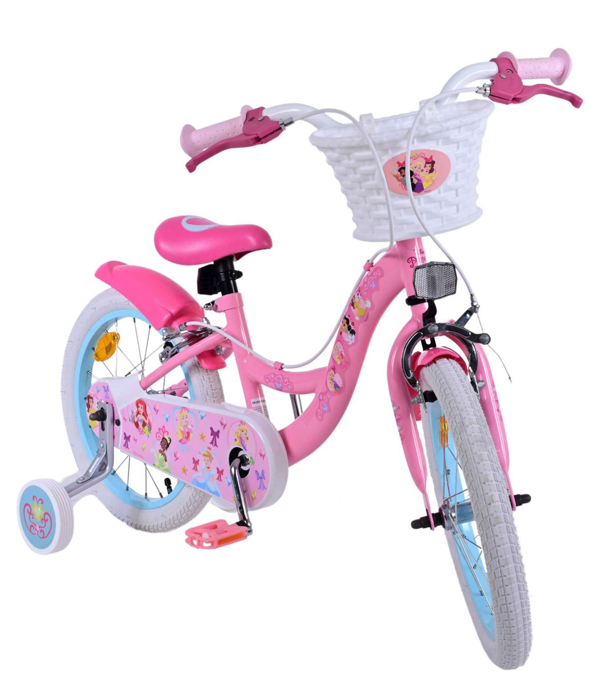 Volare Disney Princess Kinderfahrrad - Mädchen - 16 Zoll - Rosa - Zwei-Hand-Bremsen