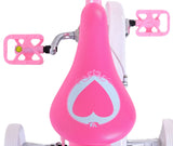 Volare Disney Princess 12 Zoll Kinderfahrrad Pink - Prinzessinnenfahrrad mit abnehmbaren Seitenrädern und 2 Handbremsen