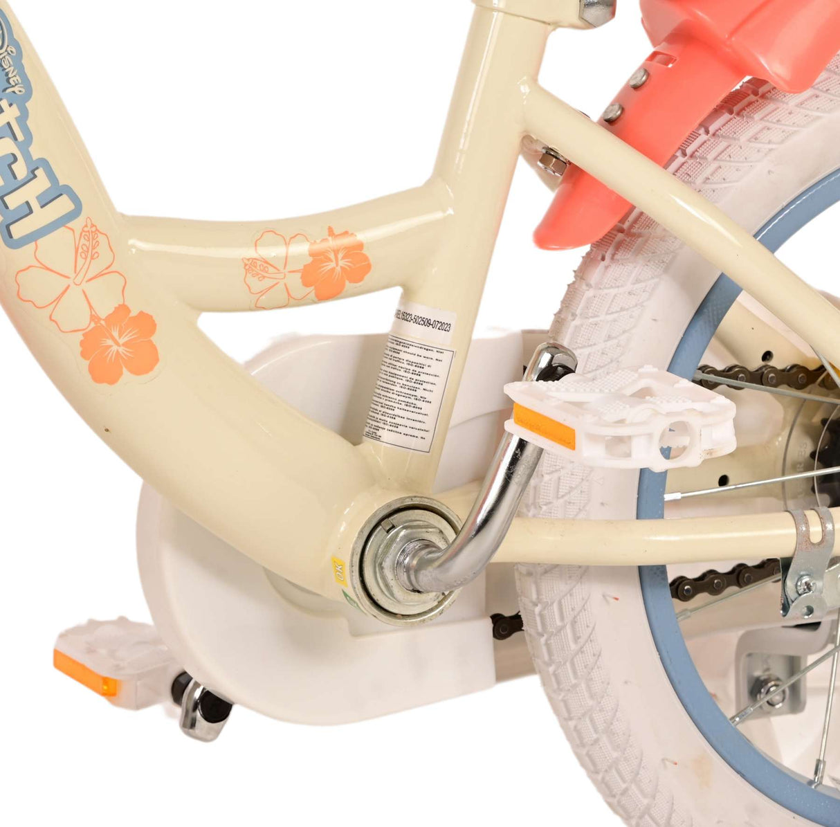 Volare Disney Stitch Kinderfahrrad - Mädchen - 14 Zoll - Creme Koralle Blau