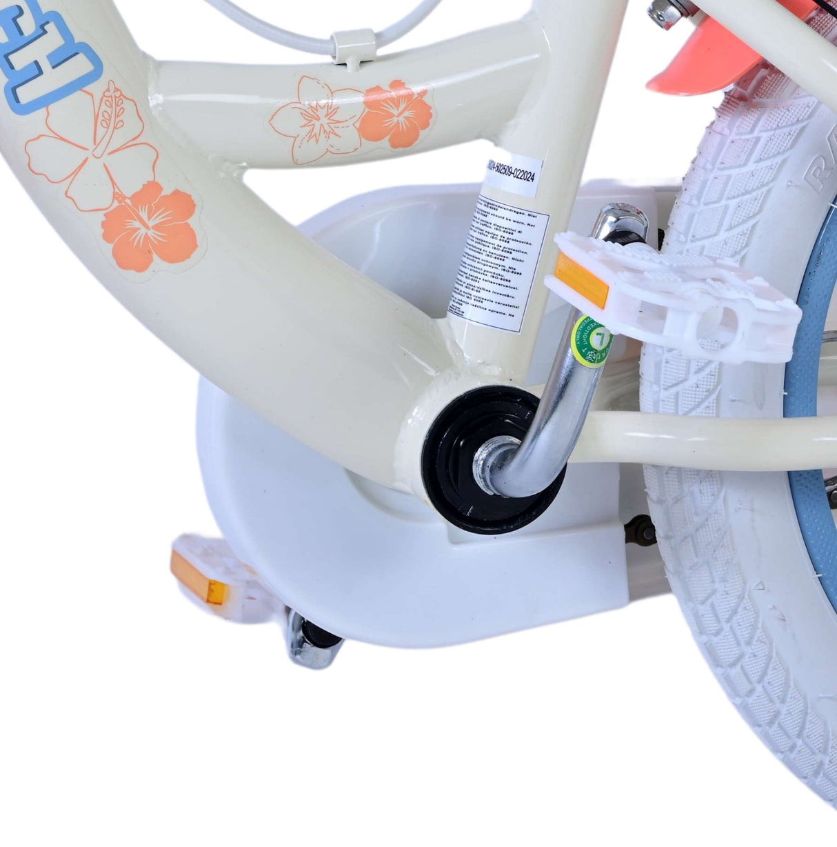 Volare Disney Stitch Kinderfahrrad für Mädchen - 14 Zoll in Creme Koralle Blau mit Zweihandbremsen