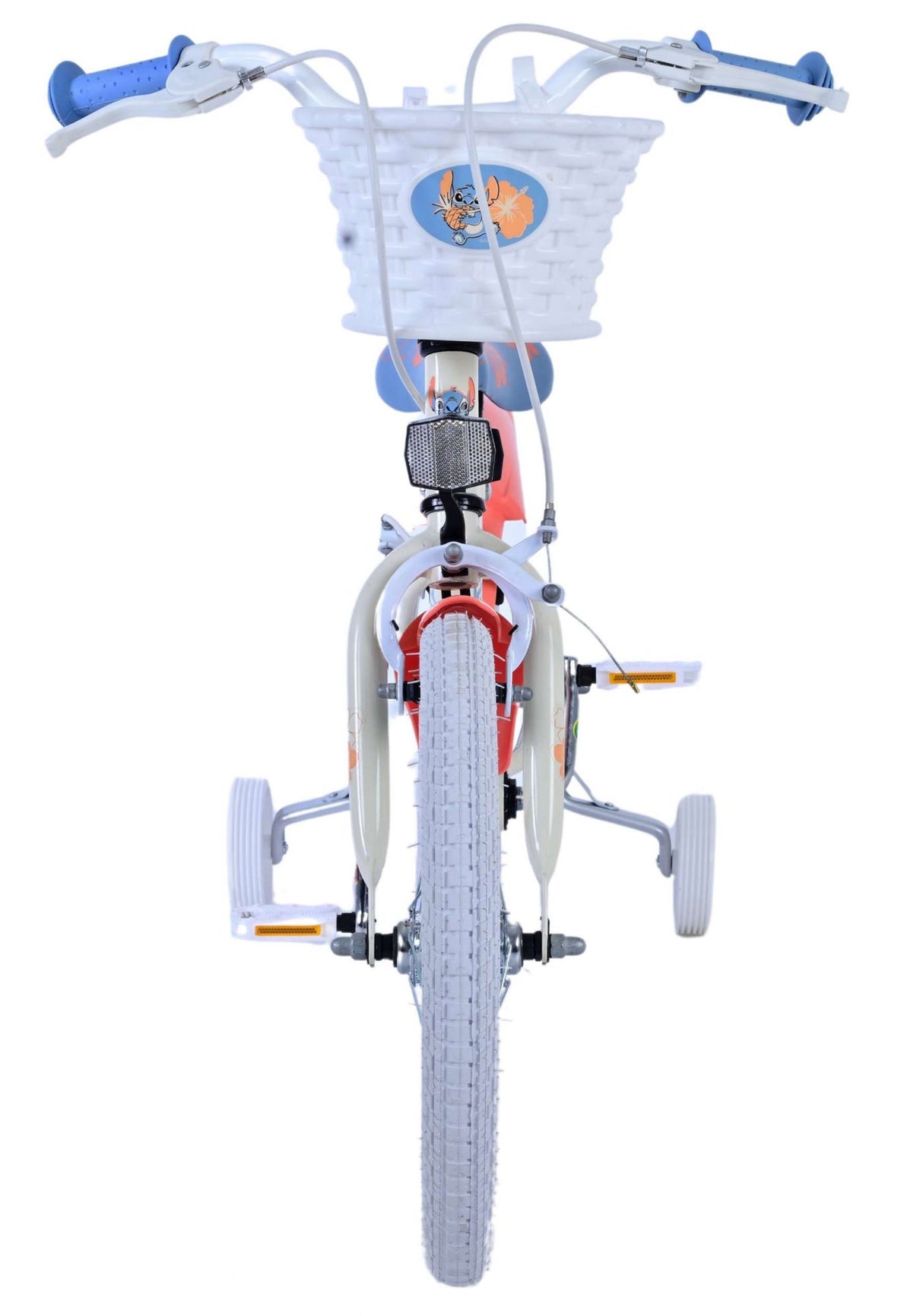 Volare Disney Stitch Kinderfahrrad für Mädchen - 16 Zoll in Creme Koralle Blau mit Zweihandbremsen