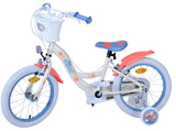 Volare Disney Stitch Kinderfahrrad für Mädchen - 16 Zoll in Creme Koralle Blau mit Zweihandbremsen