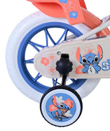 Volare Disney Stitch Kinderfahrrad für Mädchen - 12 Zoll in Creme, Koralle und Blau