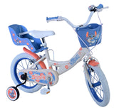 Volare Disney Stitch Kinderfahrrad für Mädchen - 14 Zoll in Creme Koralle Blau mit zwei Handbremsen